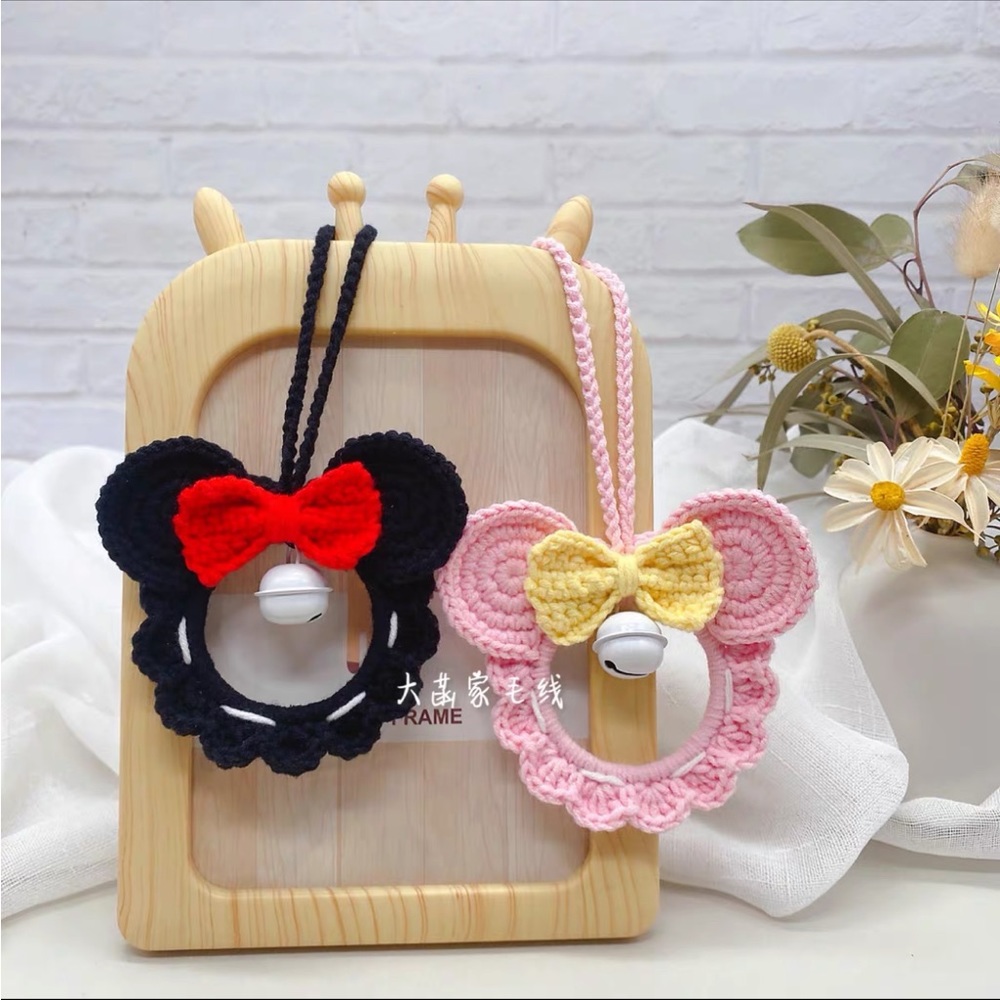 Car Mirror Hanging Accessories, Micky, Minnie Mouse craft yarns kit, diy2 pieces
